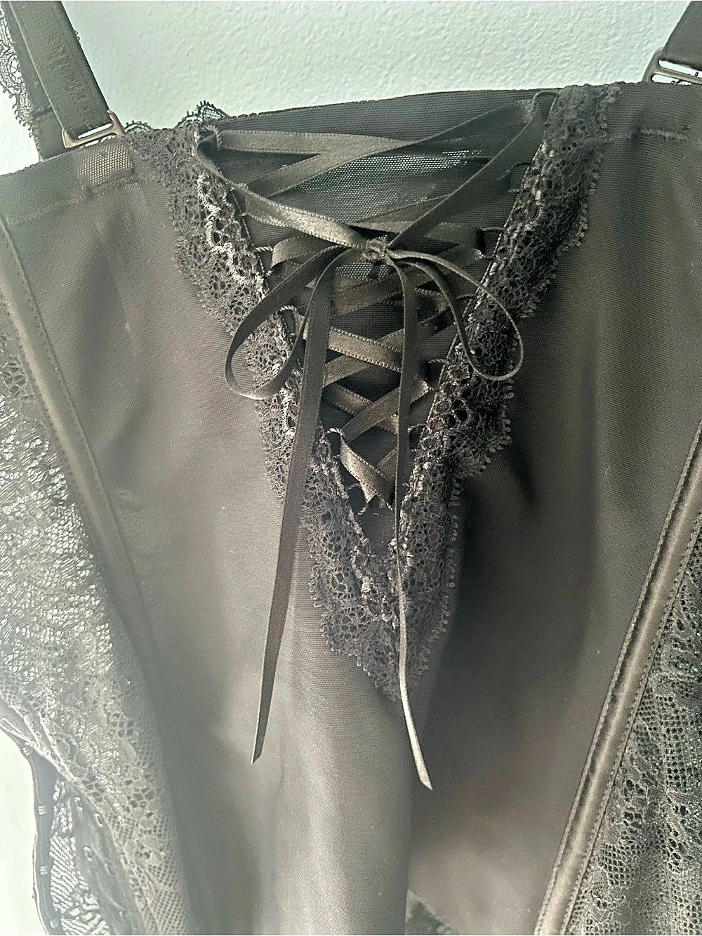 Chantelle Black Lace Bustier Size 32B NWT